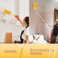 Heavy Duty Disposable Duster Refills Kit, 360° Multi-Surface Dusting Tools, 3FT