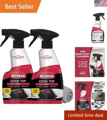 2-Pack Cooktop Cleaning Spray & Microfiber Cloth – Cooktop & Oven Cleaner for…