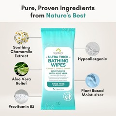 Nurture XL Ultra Thick Body Wipes for Adults w/Aloe | 120 Extra Large Disposab