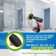 4 Inch Drill Brush Scrub Pads Cleaning Kit, 5X Faster Cleaning, Reusable Doub…