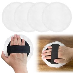4 Pcs 5” Reusable Lambswool Applicator Pads for Wood Stain, Waxes & Oil-Base…