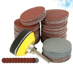 100Pcs Durable Emery Papers Round Sheets for Polishing Wood Metal Yellow