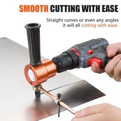 Sheet Metal Cutter Nibbler Drill Attachment Straight Curve Circle 14 Gauge Steel