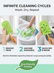 Chenille Duster Reusable Washable Microfiber Dust Fleece Damp Duster Pads Ref…