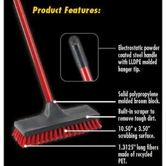 10.5 In. High Power Floor and Deck Scrub Brush with Steel Handle (2-Pack)