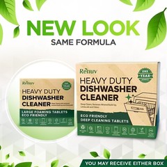 Heavy Duty Dishwasher Cleaner and Deodorizer Tablets, Descaler, Deep Cleaning