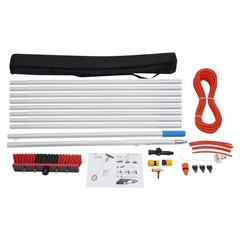 Telescopic Window Cleaning Pole 32.8ft With Water Fed Brush For Solar Panels