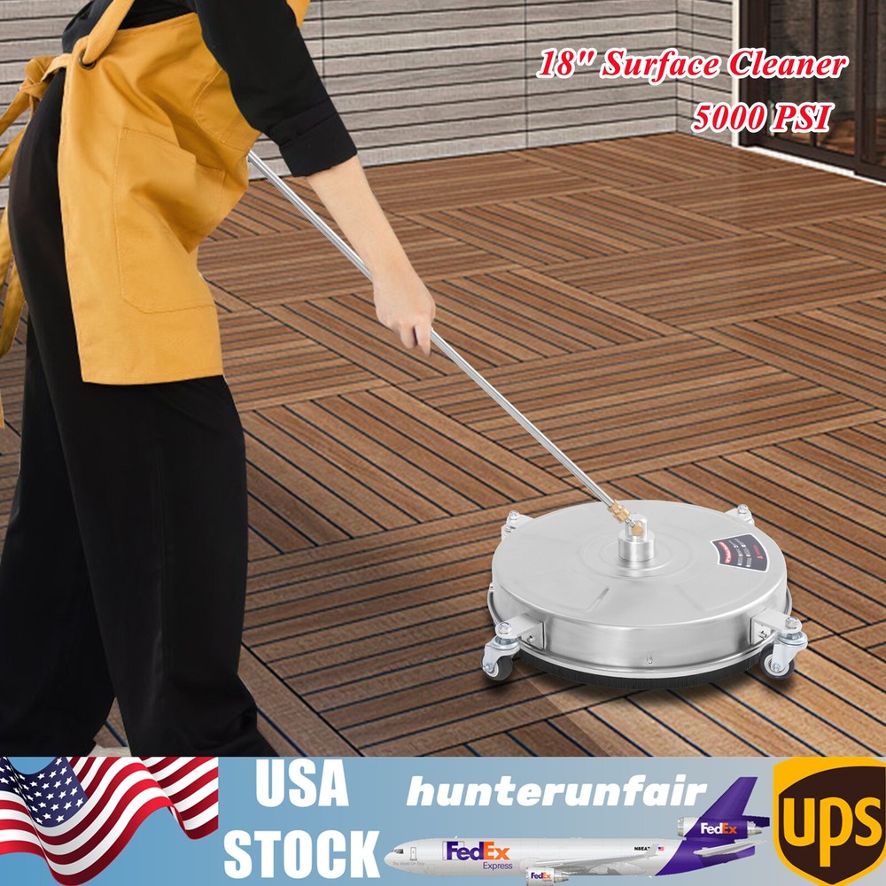 Modern 18-inch Surface Cleaner Stainless Steel Surface Cleaner with 4 Wheels NEW