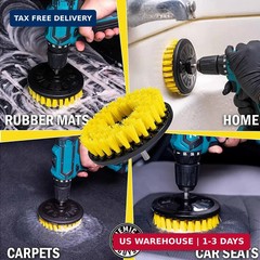 Chemical Guys Foaming Citrus Fabric Clean Drill Brush Kit – High Foaming Stain a