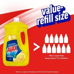Ajax Ultra Liquid Dish Soap, Lemon Scent, Super Degreaser, 90 Fluid Ounce