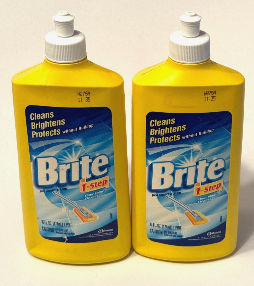NEW 2x Brite 1-Step Floor Shine Cleaner 16 Fl oz 2000 Lot SC Johnson