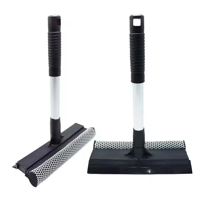 Handle Double Surface Window Squeegee Cleaner Brush Shower Glass Car Sponge Wipe