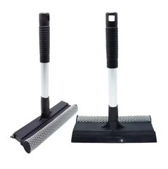 Handle Double Surface Window Squeegee Cleaner Brush Shower Glass Car Sponge Wipe