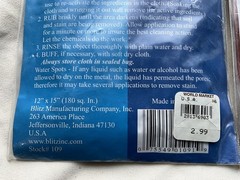 Lot Of 2 Unopened Blitiz Brass Tarnish Eater Cloth Non-Toxic