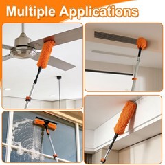 30FT Reach Duster Kit Dual Action Flip-Lock Screw Fixing 5-24FT Extension Pole
