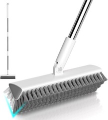 Floor Scrub Brush with Long Handle, Heavy-Duty Tile and Shower Grout Brush