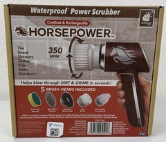 Horsepower Electric Spin Scrubber Waterproof 350 RPM 5 Brush Heads Cordless New