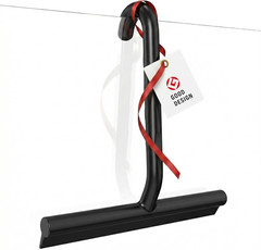 All-in-One Silicone Shower Squeegee with Built-in Large Hook, 145° Ergonomic Han