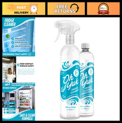 Fridge Cleaner Spray & Concentrate Combo – Makes 5 Bottles, Biodegradable, Vegan