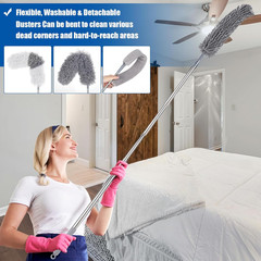 9PCS Dusters for Cleaning,Extendable Microfiber Duster with Extension Pole up to