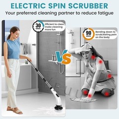 7-in-1 Electric Spin Scrubber, 25W Powerful Cordless Cleaning Brush with Adju…