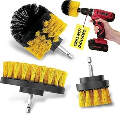 Drill Brush Car Detailing Attachment Set – 3 Piece Power Scrubber Brush Kit for