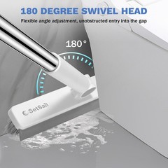 Grout Cleaner Brush with Long Handle, V-Shaped Floor Scrub Brush Swivel Grout…