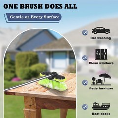 Car Wash Brush Head 8, Scrub Brush Attachment for Extension Pole, Outdoor Cle…
