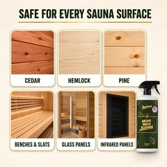 Natural Wood Sauna Cleaner Spray 32 oz | Fast-Drying, Streak-Free | Removes Stai