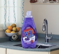 Brillo Dish Soap & No Scratch Scrub Sponge | Clean Lavender Scent | 3-Piece Kit