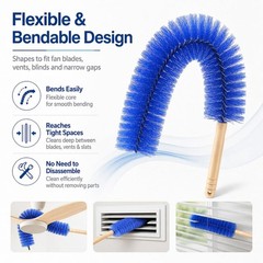 2026 Reusable Fan Cleaner Brush with Bendable Microfiber Head – Washable Dust…