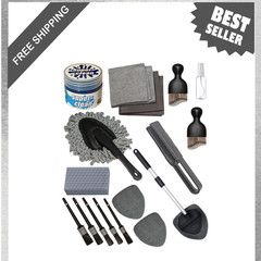 18 Piece Car Interior Detailing Kit All-in-One Cleaning Tools for Windows