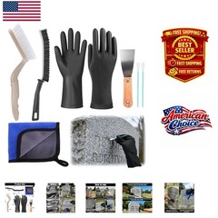 Complete Headstone Cleaning Tools: Reusable Gloves, Brushes & Towel for Care