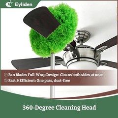 Eyliden 68″ Adjustable Ceiling Fan Duster – 360° Dual-Sided Microfiber | 0.75 lb