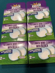 6 Boxes KABOOM Automatic Toilet Bowl Cleaner & Deodorizes w/BLEACH 12 Tabs Total