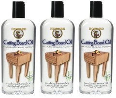 Howard Products BBB012 Butcher Block and Cutting Board Oil, 12-Ounce 3-Pack