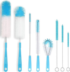 8-Pack Bottle Cleaning Brush Set – Long Handle Bottle Cleaner for Washing Narrow