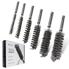 6PCS 304 Stainless Steel Bore Brush Copper Pipe Cleaner Twisted Wire Drill Brush