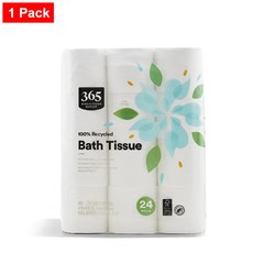 365 By WFM, 100% Recycled Bath Tissue, 260 Sheets Per Roll, 24 Count – 1 Pack
