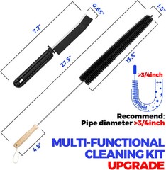 Holikme Dryer Vent Cleaner Kit, 3 Pcs Replacement Lint Brush for Vent Trap | Dry