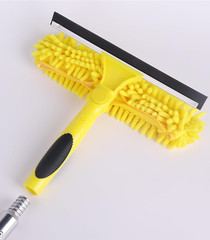 Window Squeegee and Chenille Scrubber, 2-In-1 Combo Cleaning Tools