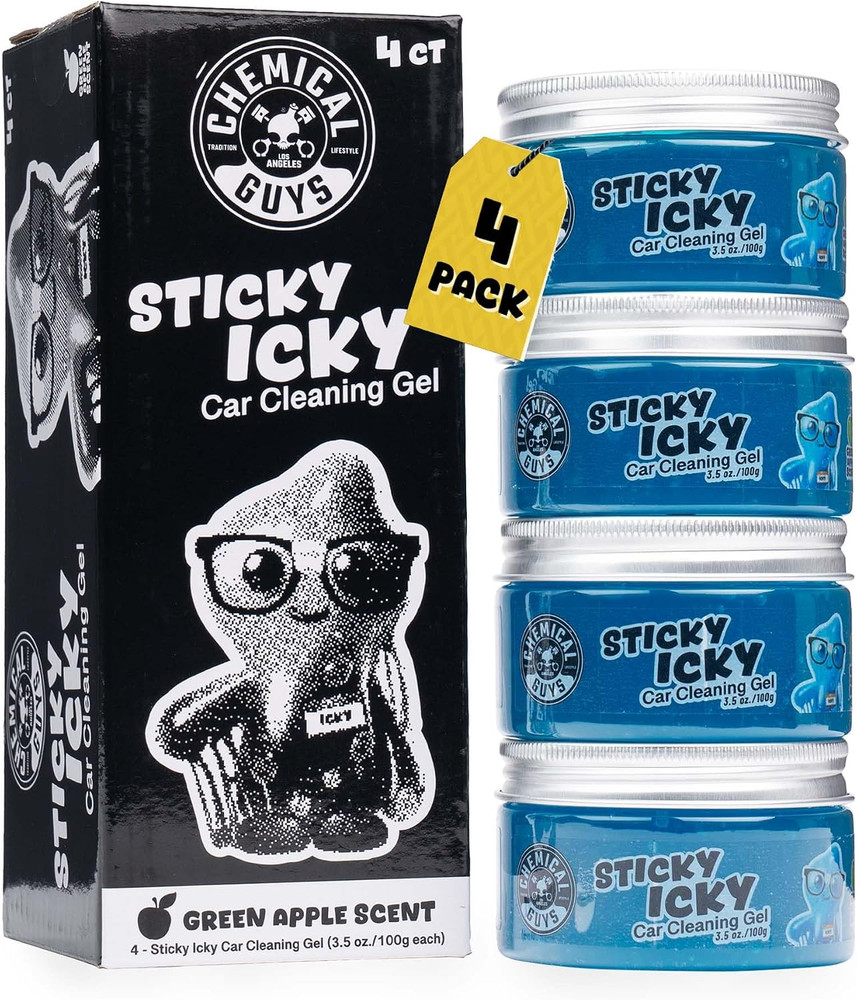 Sticky Icky Car Cleaning Gel, Green Apple, Interior Car Cleaner, Reusable Automo