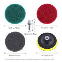 16Pcs 4 Inch Drill Power Brush Tile Scrubber Scouring Pads Cleaning Kit with …