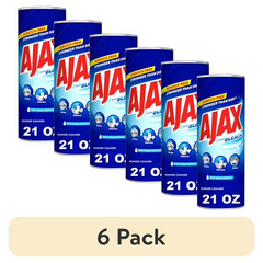 (6 pack) Ajax Powder Cleanser with Bleach, Scratch-Free Formula, 21 oz Bottle