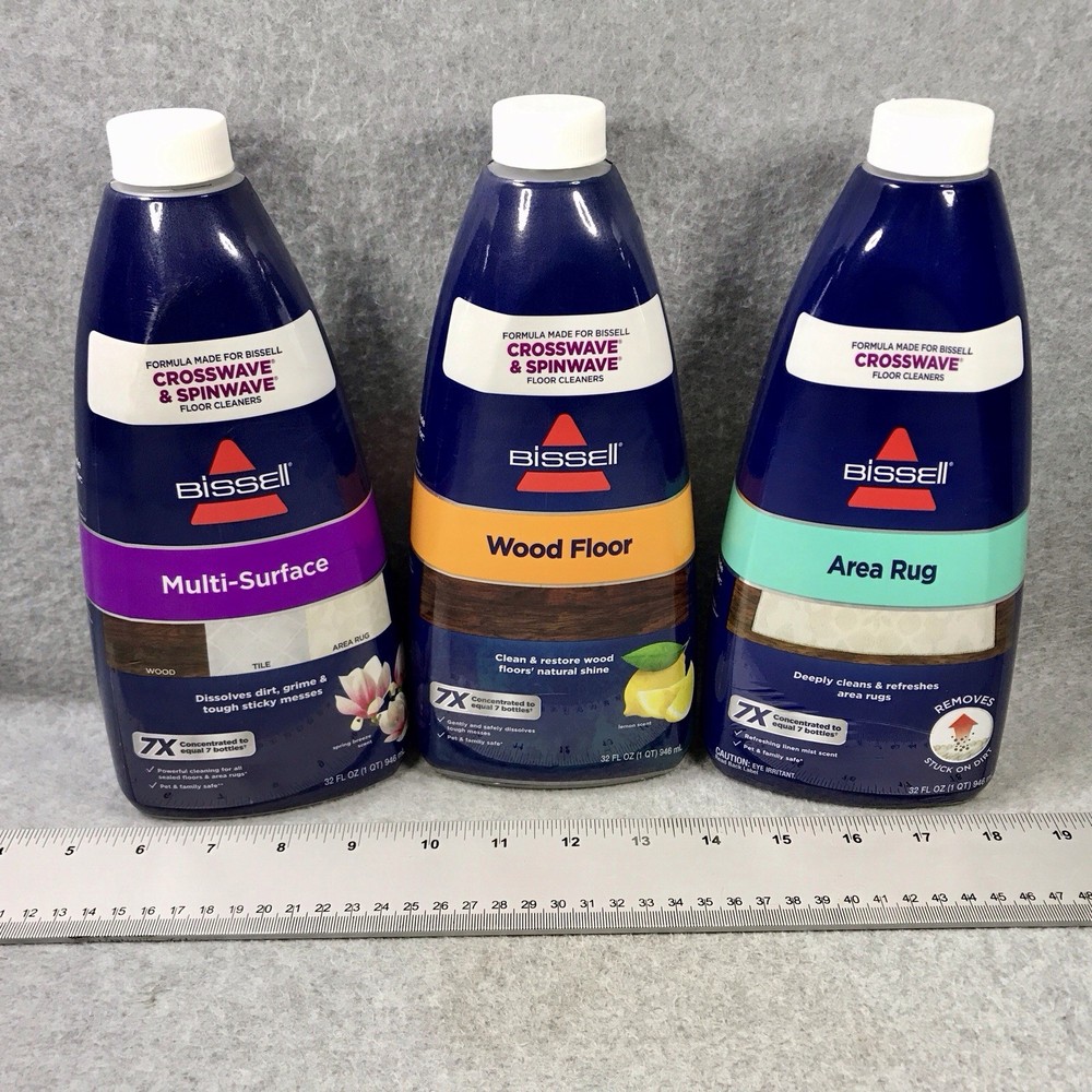 Authentic Bissell 3-pack Variety Cleaning Formulas 32oz Each CrossWave SpinWave