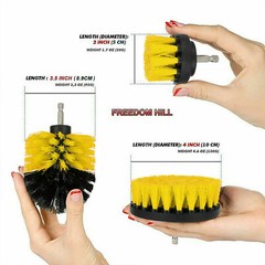 4PC Drill Brush Set Power Scrubber Drill Attachments Carpet Tile Grout Cleaning