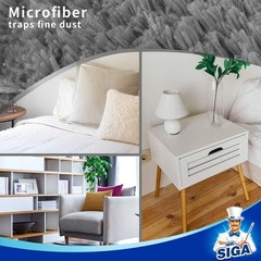 Lint-Free Microfiber Duster with Ergonomic Handle – Effortless Cleaning Gray