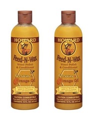 Feed n Wax Wood & Conditioner Beeswax Polish, Orange, 16 Fl Oz, Pack of 2