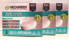 NEOGREEN Effervescent GLASS CLEANER Lot Of 3 Boxes Makes 12x 32oz Bottles NEW