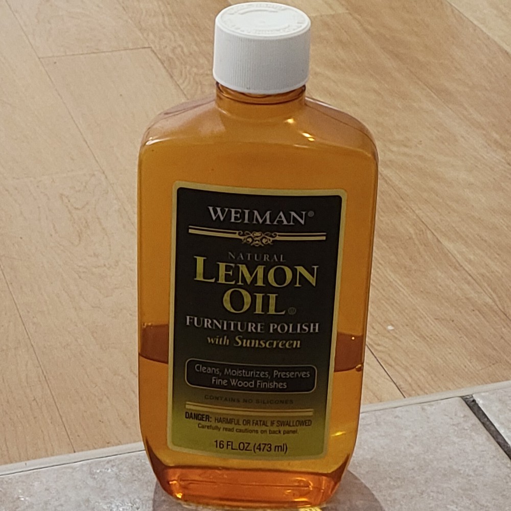 Weiman Lemon Oil Furniture Polish w/Sunscreen 1/3 Full 16 fl oz Made in USA